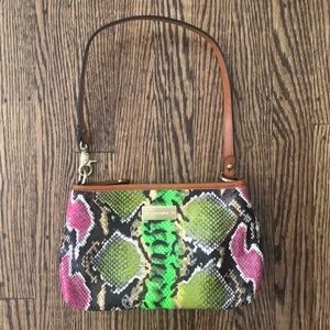 BRAHMIN ANACONDA-PRINT SHOULDER BAG (RARE)